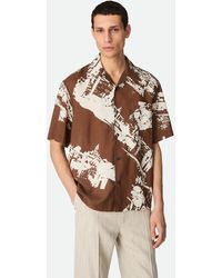 Bottega Veneta - イタリアン ポストカード シルク シャツ - Lyst