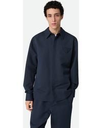 Bottega Veneta - Hemd Aus Seide Und Baumwolltwill - Lyst