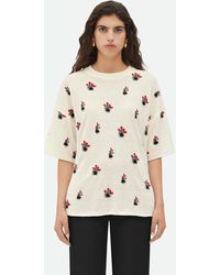 Bottega Veneta - Linen Jacquard Flowers T-Shirt - Lyst