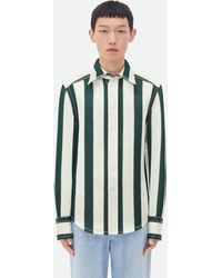 Bottega Veneta - Striped Cotton Viscose Shirt - Lyst