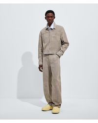 Bottega Veneta - Suede Leather Trousers - Lyst
