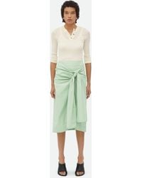 Bottega Veneta - Compact Cotton Skirt With Knot Detail - Lyst