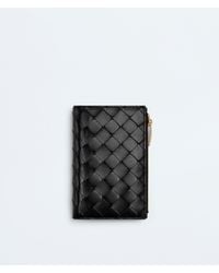 Bottega Veneta - Medium Intrecciato Bi-fold Zip Wallet - Lyst