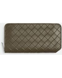 Bottega Veneta - Intrecciato Stamp Zip Around Wallet - Lyst