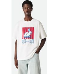 Bottega Veneta直営店 クラッシュプリントジャージーTシャツ ライトグレー メランジェクラッシュド コットン プリント