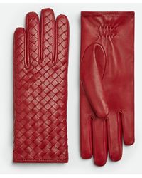 Bottega Veneta - Leather Intrecciato Gloves - Lyst