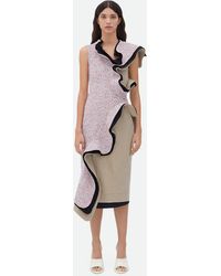 Bottega Veneta - Kleid Aus Texturierter Terrazzo-baumwolle Mit Rüschen - Lyst