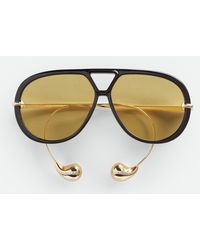 Bottega Veneta - Drop Aviator Sunglasses - Lyst