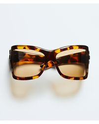 Bottega Veneta - Intrecciato Wraparound Sunglasses - Lyst