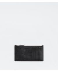 Bottega Veneta Leather Zipped Card Case in Black for Men - Lyst