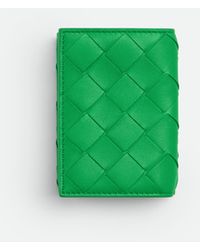 Bottega Veneta - Intrecciato Tiny Tri-Fold Zip Wallet - Lyst