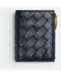 Bottega Veneta Kleine Bi-fold Portemonnaie Mit Zipper - Blau