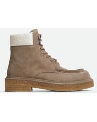 Bottega Veneta - Suede Haddock Lace-Up Boots - Lyst
