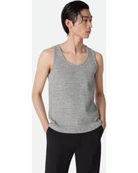 Bottega Veneta - Tanktop Aus Gerippter Melierter Baumwolle - Lyst