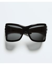 Bottega Veneta - Intrecciato Wraparound Sunglasses - Lyst