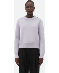 Bottega Veneta - Wool Sweater With Metal Knot Buttons - Lyst