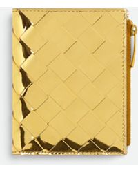 Bottega Veneta - Portefeuille Zippé Bi-fold Intrecciato Petit Format - Lyst