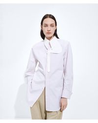Bottega Veneta - Cotton Oxford Belted Shirt - Lyst