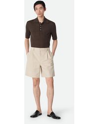 Bottega Veneta - Cotton And Linen Twill Shorts - Lyst