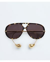 Bottega Veneta - Drop Aviator Sunglasses - Lyst