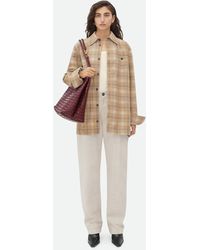 Bottega Veneta - Oversized Flannel-Printed Leather Shirt - Lyst