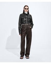 Bottega Veneta - Intrecciato Leather Trousers - Lyst