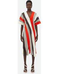 Bottega Veneta - Fluid Viscose Stripe Dress - Lyst