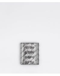 Bottega Veneta Tri-fold Flap Wallet - Metallic