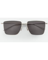 Bottega Veneta - Ultrathin Metal Rectangular Sunglasses - Lyst