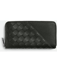 Bottega Veneta - Portefeuille À Fermeture Zippée Intrecciato Diagonal - Lyst