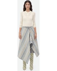 Bottega Veneta - Cotton Check Wrapped Skirt - Lyst