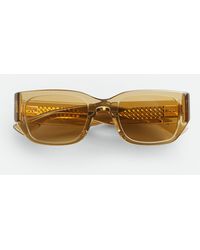 Bottega Veneta - Intrecciato Square Sunglasses - Lyst