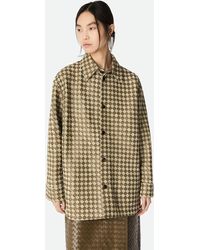 Bottega Veneta - Hemd Aus Intrecciato Leder Und Wildleder - Lyst