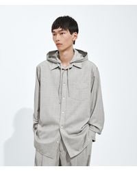 Bottega Veneta - Light Wool Toile Hooded Shirt - Lyst