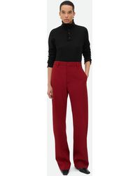 Bottega Veneta - Wool Twill Rounded Leg Trousers - Lyst