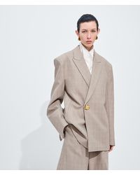Bottega Veneta - Prince Of Wales Wool Jacket - Lyst