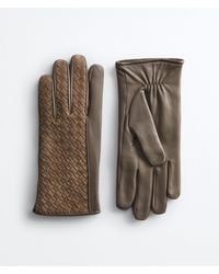 Bottega Veneta - Intrecciato Suede Leather Gloves - Lyst