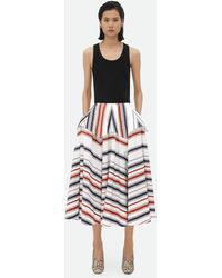 Bottega Veneta - Striped Cotton Skirt - Lyst