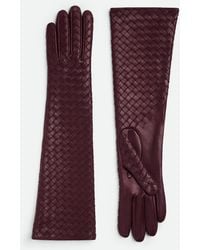 Bottega Veneta - Intrecciato Leather Midi Gloves - Lyst