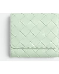 Bottega Veneta - Portafoglio Intrecciato Tri-fold Con Portamonete Origami - Lyst