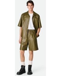Bottega Veneta - Leather Nappa Shorts - Lyst