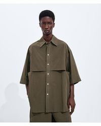 Bottega Veneta - Macro Intreccio Cotton Shirt - Lyst