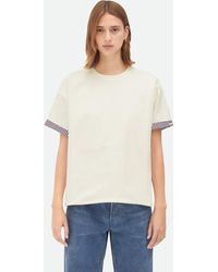 Bottega Veneta - Double Layer Striped Cotton T/Shirt - Lyst