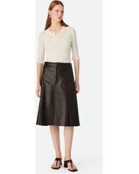 Bottega Veneta - Leather Pleated Skirt - Lyst