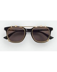 Bottega Veneta - Occhiali Da Sole Squadrati Classic Con Clip - Lyst