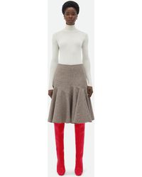 Bottega Veneta - Wool Flannel A-Line Skirt - Lyst