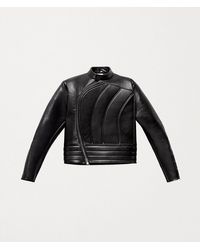 Bottega Veneta BIKER-JACKE AUS POLIERTEM KALBSLEDER - Schwarz