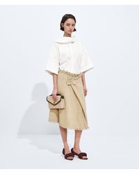 Bottega Veneta - Mini Intreccio Suede Leather Skirt - Lyst
