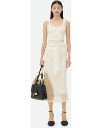 Bottega Veneta - Two-In-One Light Cotton Midi Skirt - Lyst