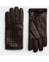 Bottega Veneta Handschuhe Aus Intrecciato Leder - Schwarz